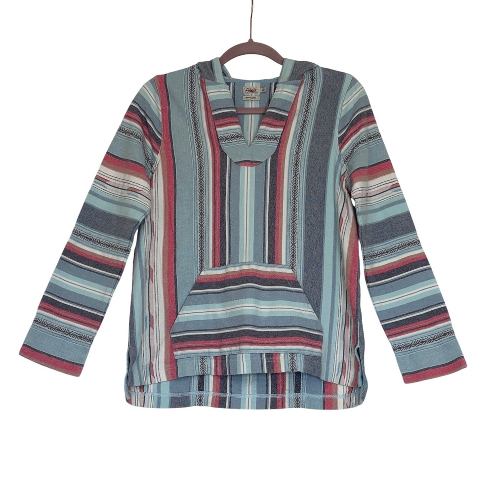 Faherty Brand Organic Cotton Baja Hoodie Sunrise Stripe WOC0002-SRP Small